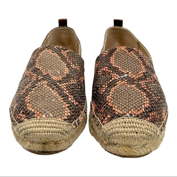 Sam Edelman Khloe Snake Print Leather Espadrille Slip On Flats - Picture 3 of 12